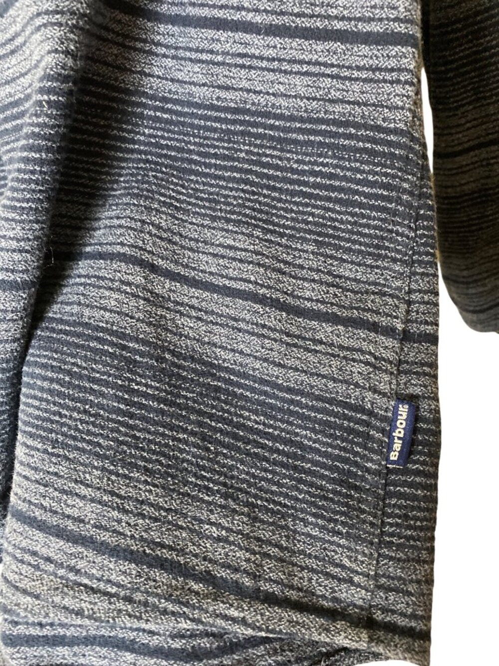 Barbour Plockton Tailored Fit Shirt Mens XL Blue Striped Cotton Button Down - Picture 11 of 13